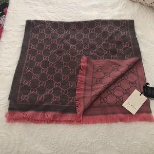 Gucci GG Double Jacquard wool scarf NWT